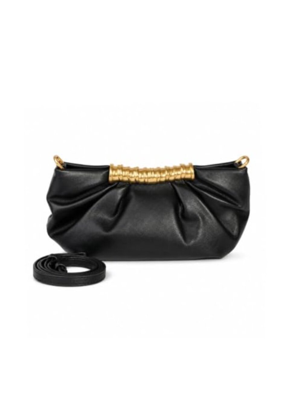 Pleated Faux Leather Mini Cloud Shoulder Bag Crossbody Clutch